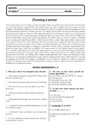 English Worksheet: will x going to; jobs