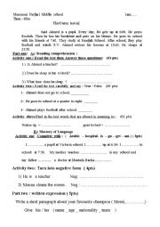 English Worksheet: DAILY ACTIVITIES 