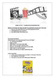 English Worksheet: The help - movie activity (warm up about discrimination)