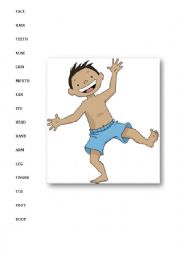 English Worksheet: Body parts