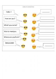 English Worksheet: Complete Conversations