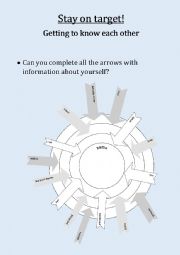 English Worksheet: Stay on target! All about me