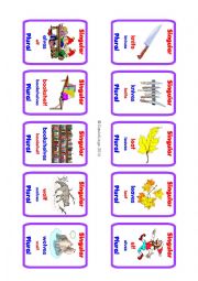 Plurals Go Fish! Game Cards 41-70 (of 70)