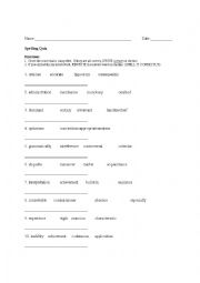 English Worksheet: Vocabulary Quiz 1