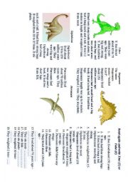 English Worksheet: Dinosaurs