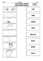 English Worksheet: Body parts