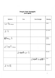 English Worksheet: Irregular verbs - Hyeroglyphic