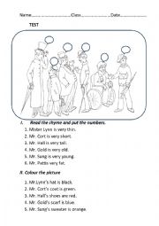 Test: Comparatives and supelatives, colours, numbers