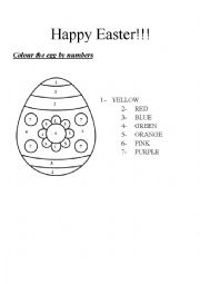 English Worksheet:  Clour the Easter egg