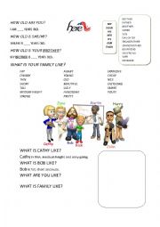 English Worksheet: WHAT IS YOUR FAMILY LIKE
