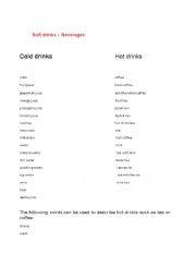 English Worksheet: Beverages