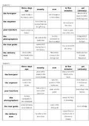 English Worksheet: tenses Q&A game