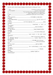 English Worksheet: present simple and continuous