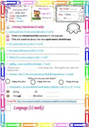 English Worksheet: 7th form Mid-Semester Test N2