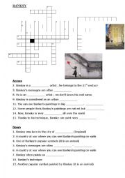 English Worksheet: Banksy Crosswords