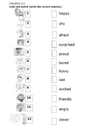 English Worksheet: Feelings 