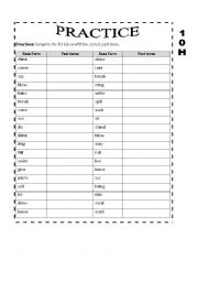 English Worksheet: Past tense