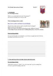 English Worksheet: Screenagers 