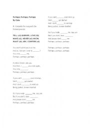 English Worksheet: Listening activity: song 