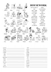 English Worksheet: Housework / Household chores