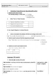 English Worksheet: listening passage for the 9 th form prvious test