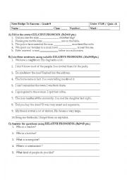 English Worksheet: relative clauses