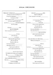 English Worksheet: John Legend - All of you