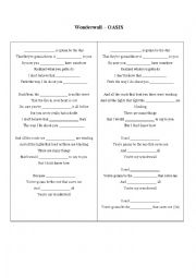 English Worksheet: Ed Sheeran - Thinking Out Loud / Oasis - Wonderwall