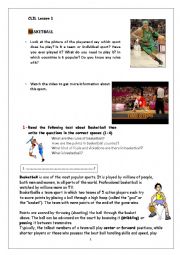 English Worksheet: Basketball