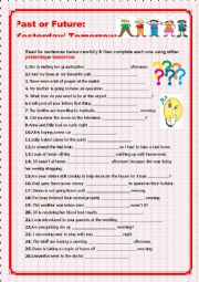 English Worksheet: Past or Future: Yesterday or Tomorrow