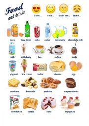 English Worksheet: Food and drinks - Vocabulary