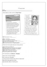 English Worksheet: 7th grade test