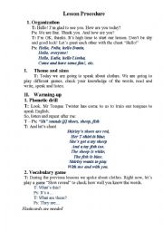 Lesson Plan Clothes Grade 2