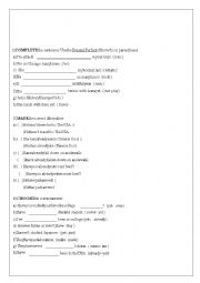 English Worksheet: 9th grade test - 10 questions