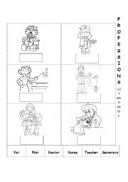 English Worksheet: Professions