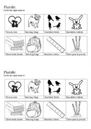 English Worksheet: plurals