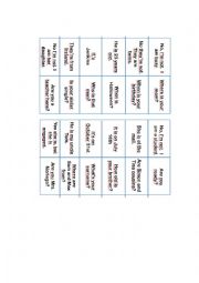 English Worksheet: Verb to be domino