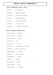 English Worksheet: a few /a little