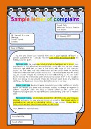 English Worksheet: Samle letter of complaint