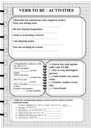English Worksheet: Verb to be review