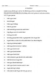 English Worksheet: Classmate Introduction & Dialog