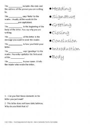English Worksheet: Items in a letter fill in the gaps activities