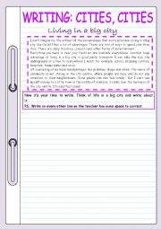 English Worksheet: Writing: Cities, Cities