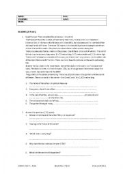 English Worksheet: Palace of Vesailles