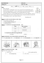 1MS exam - daily routines