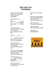 English Worksheet: She loves you - The Beatles 