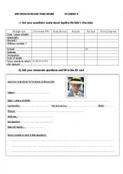 English Worksheet: Miss Marple information gap pair work