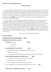 English Worksheet: martians exam 2as lges
