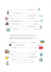 English Worksheet: going to exercises