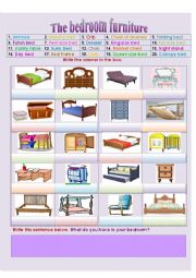 English Worksheet: The bedroom furniture and accessories